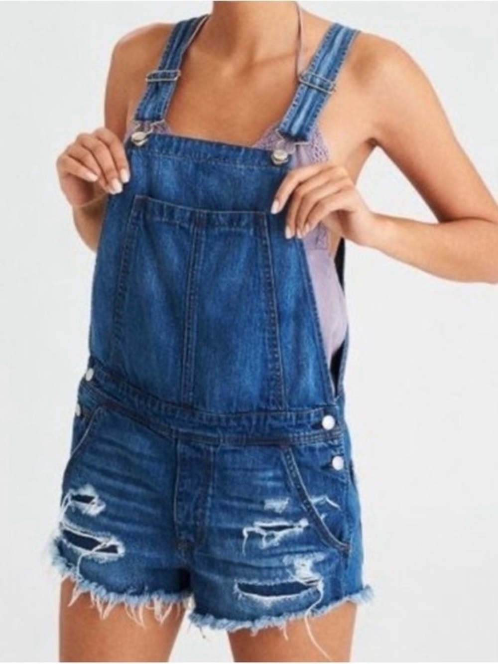AMERICAN EAGLE TomGirl‎ Jean Shortall Overalls S